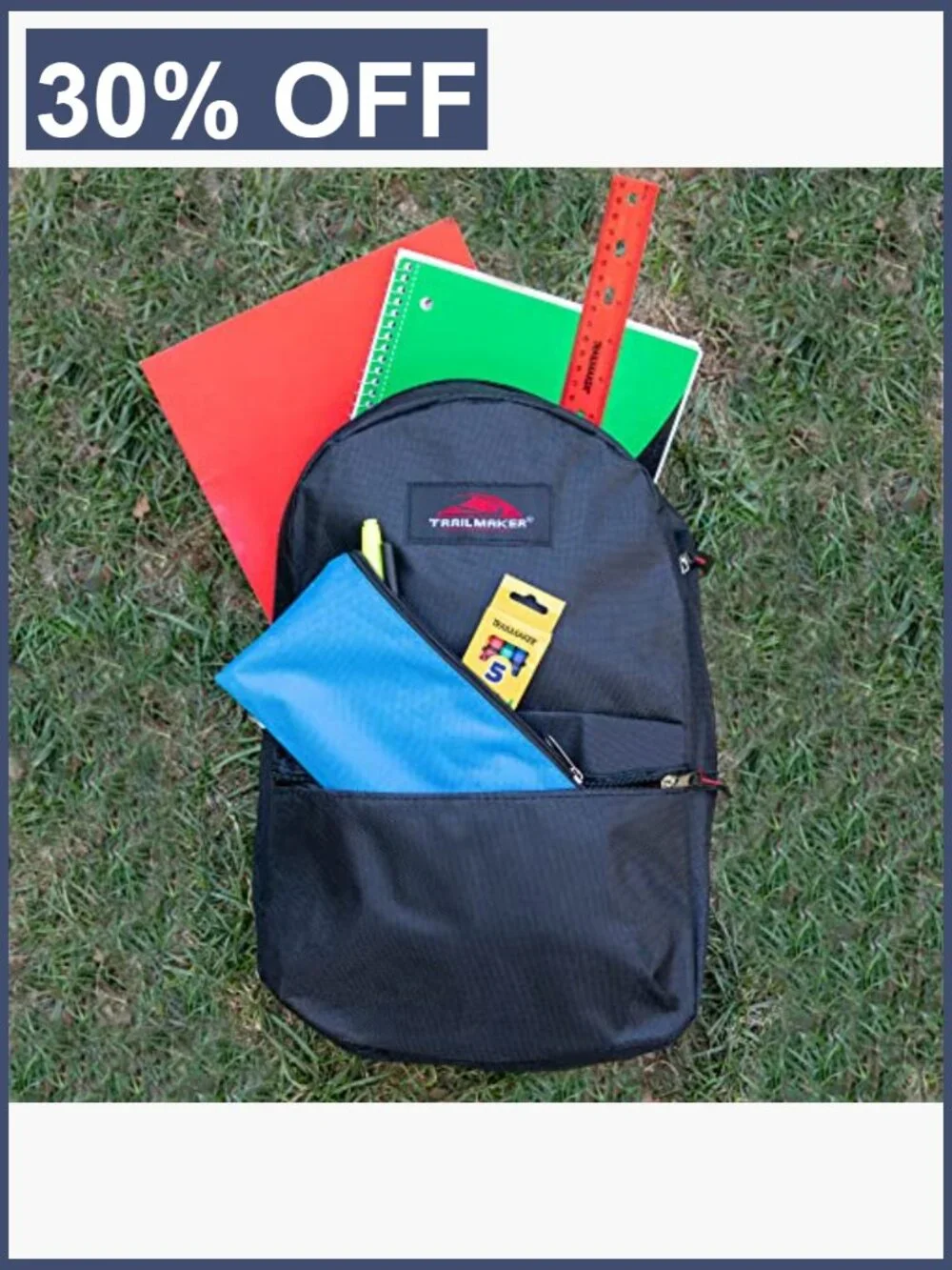 Kids Backpack with School Supplies - 20 Piece Set, 17 Inch Canvas, Large,